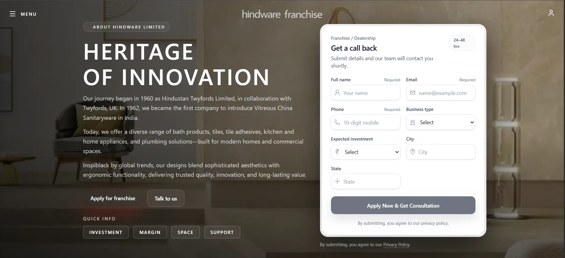Franchise Website Template website template preview
