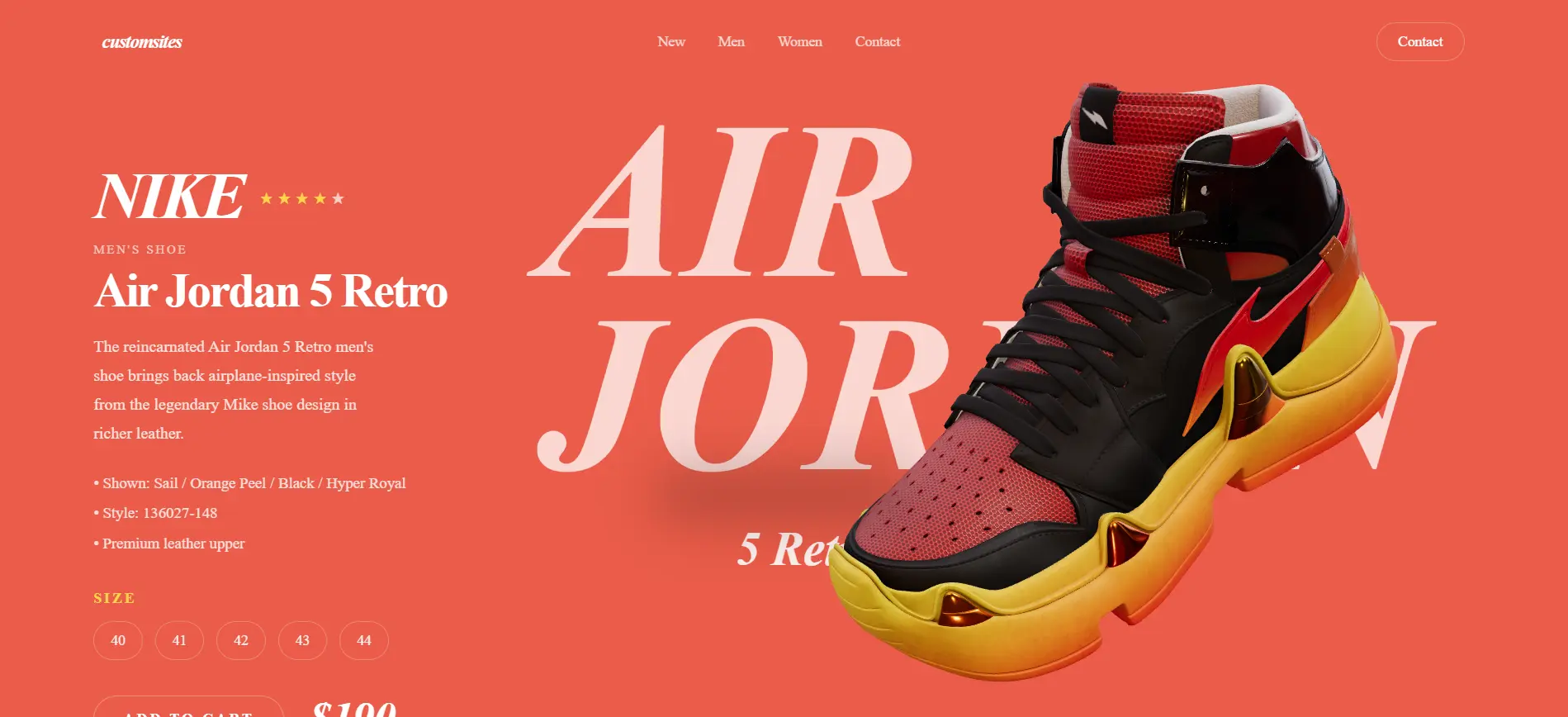 Shoe Store Website Template website template preview